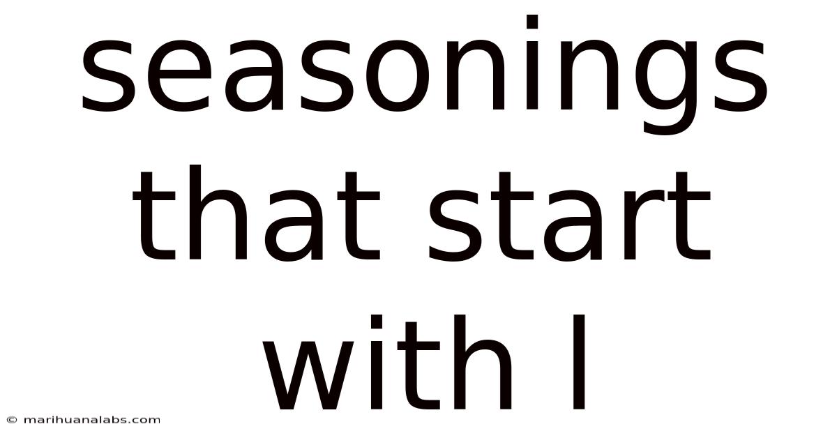 Seasonings That Start With L