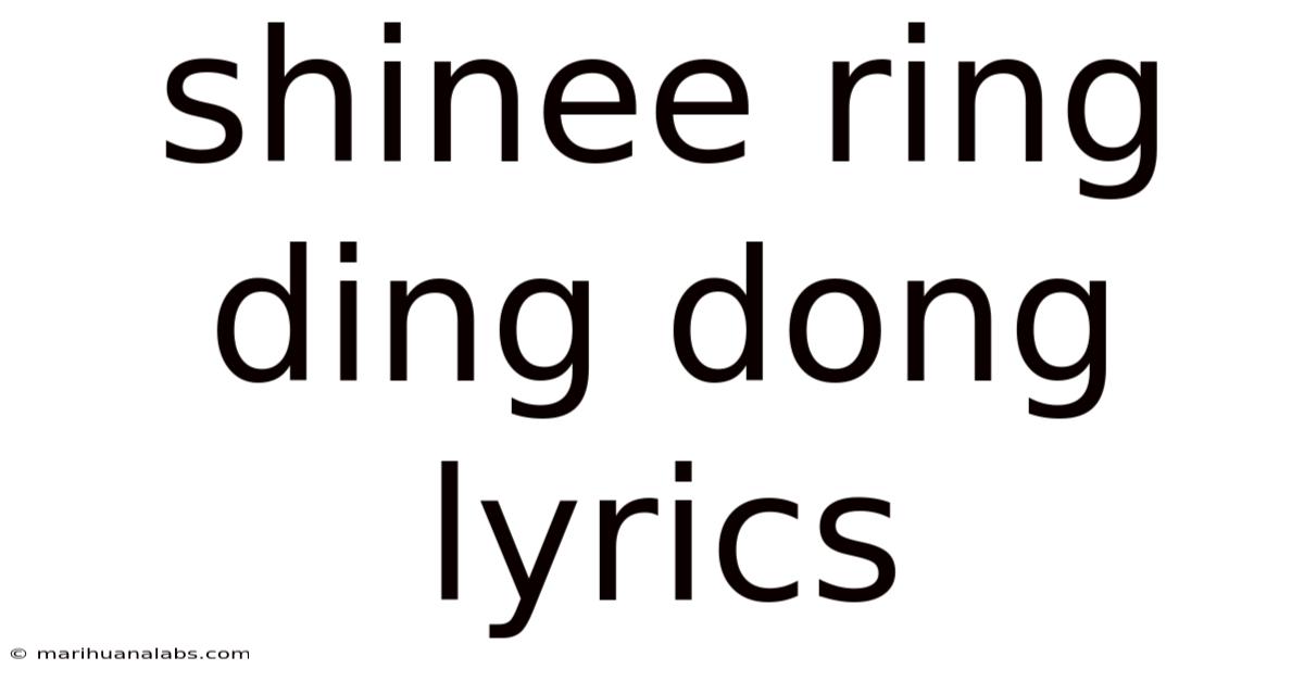 Shinee Ring Ding Dong Lyrics