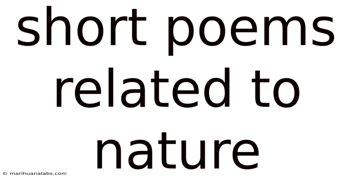 Short Poems Related To Nature