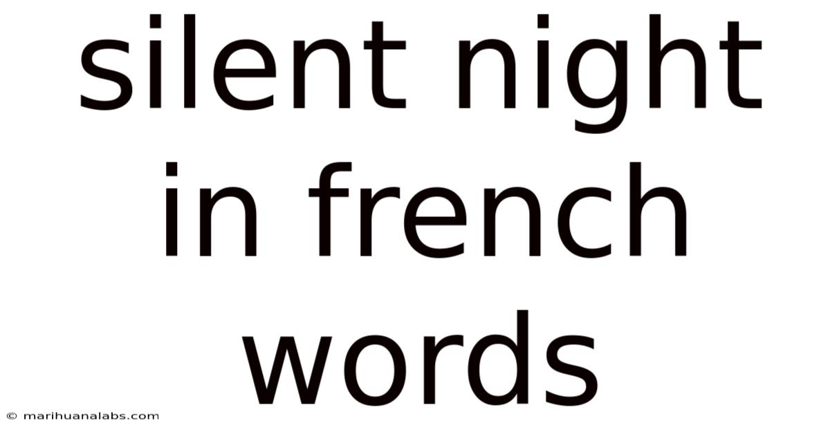 Silent Night In French Words