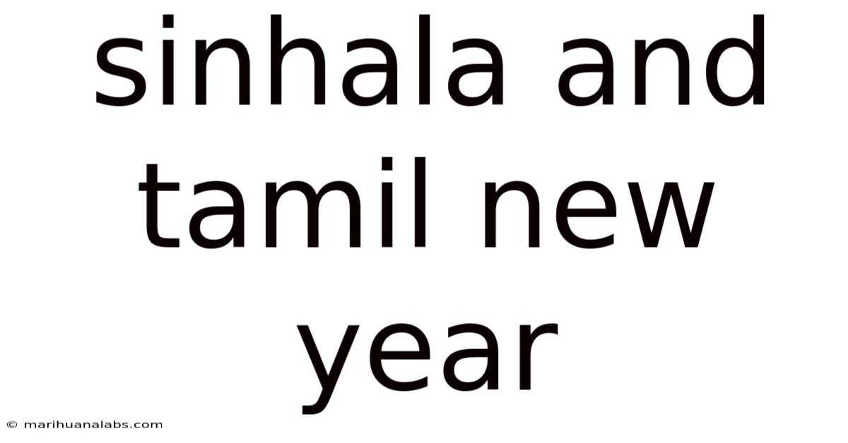 Sinhala And Tamil New Year