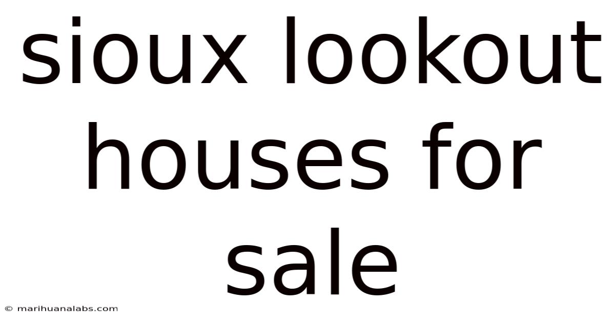 Sioux Lookout Houses For Sale