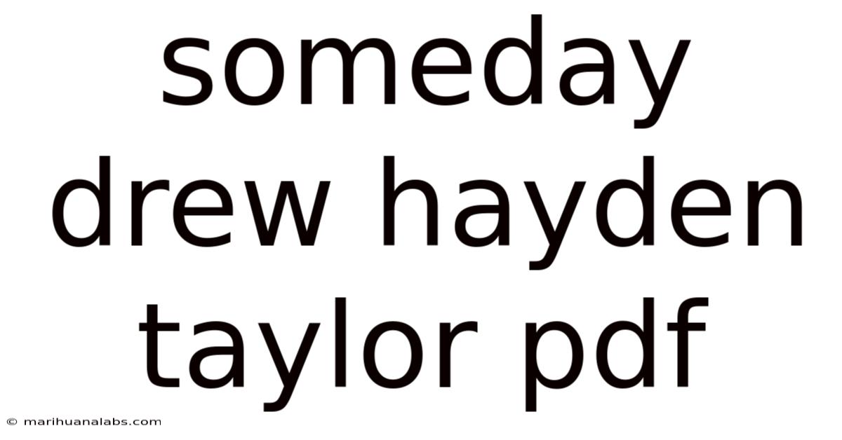 Someday Drew Hayden Taylor Pdf