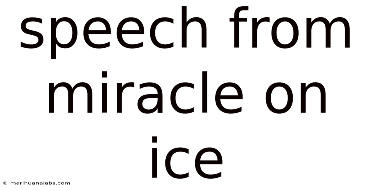 Speech From Miracle On Ice