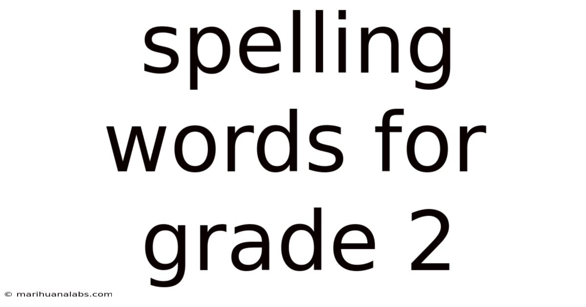 Spelling Words For Grade 2