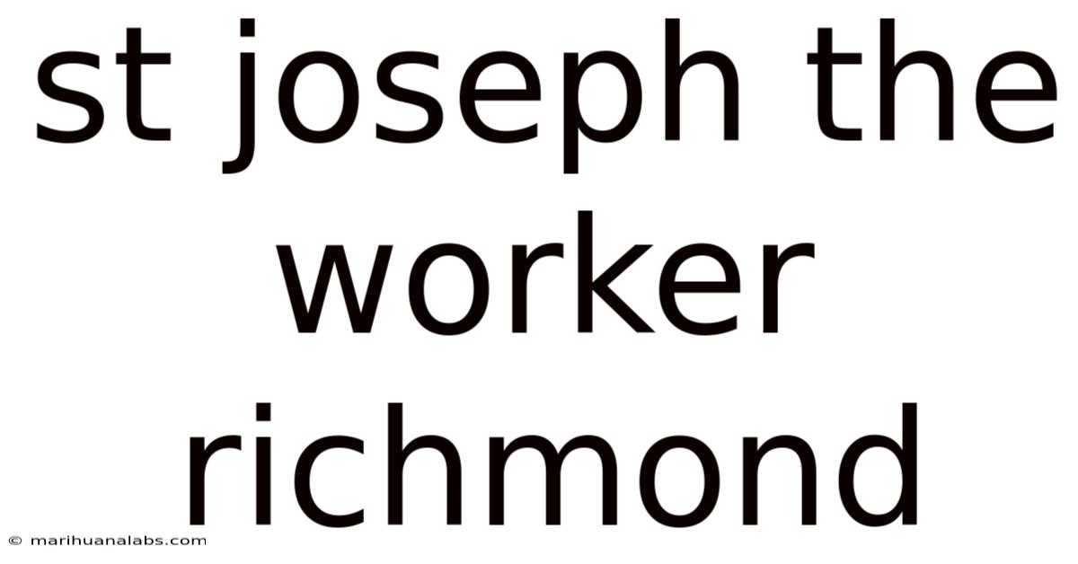 St Joseph The Worker Richmond