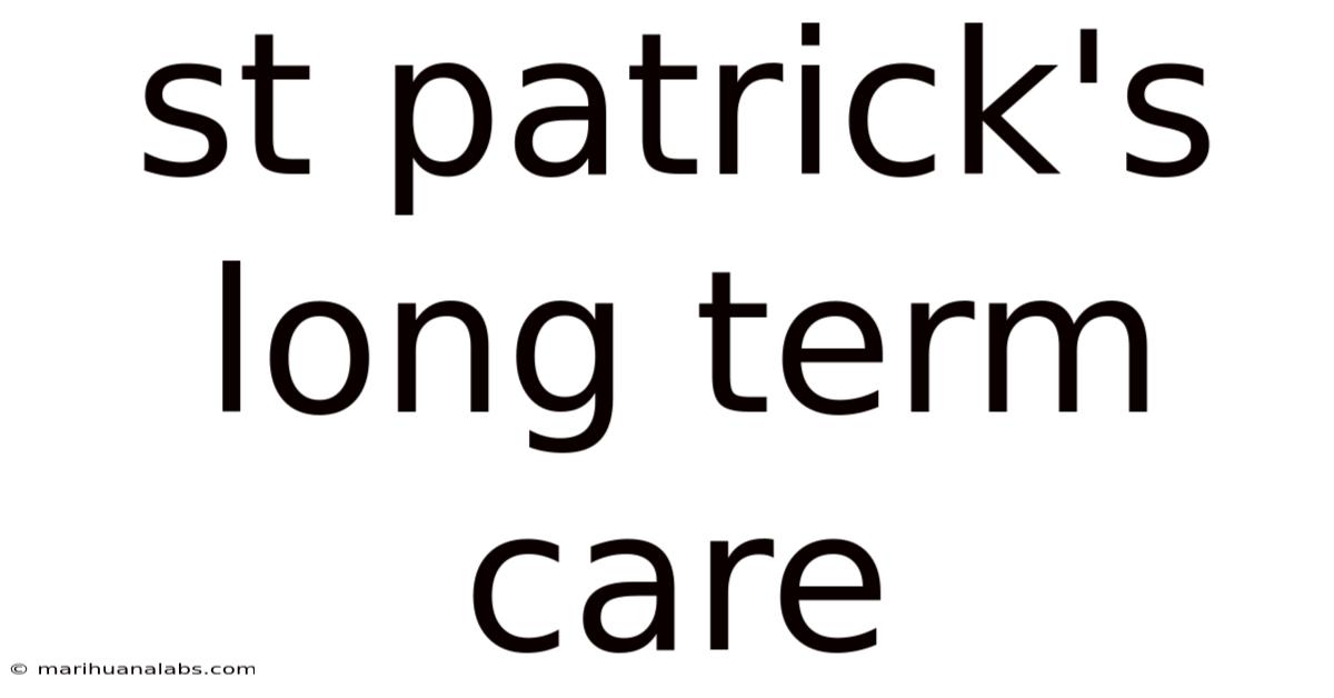 St Patrick's Long Term Care
