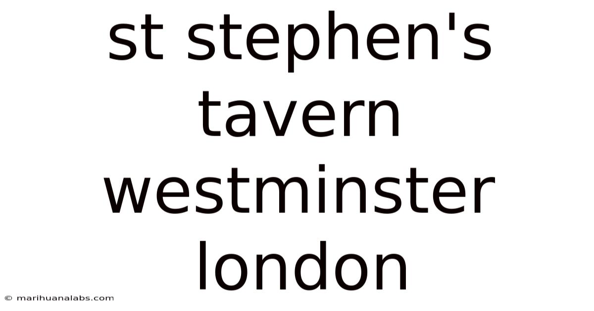 St Stephen's Tavern Westminster London