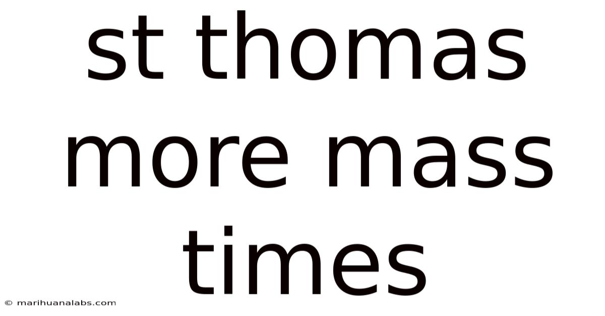 St Thomas More Mass Times