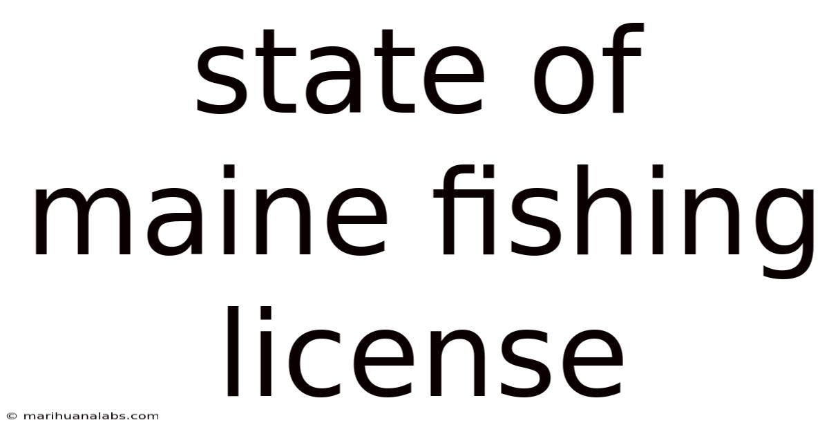 State Of Maine Fishing License