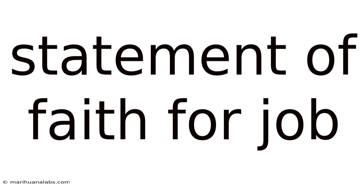 Statement Of Faith For Job
