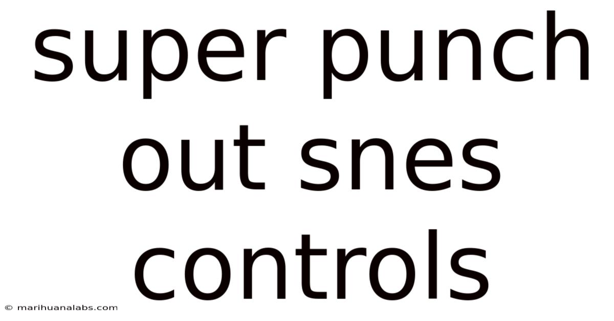 Super Punch Out Snes Controls