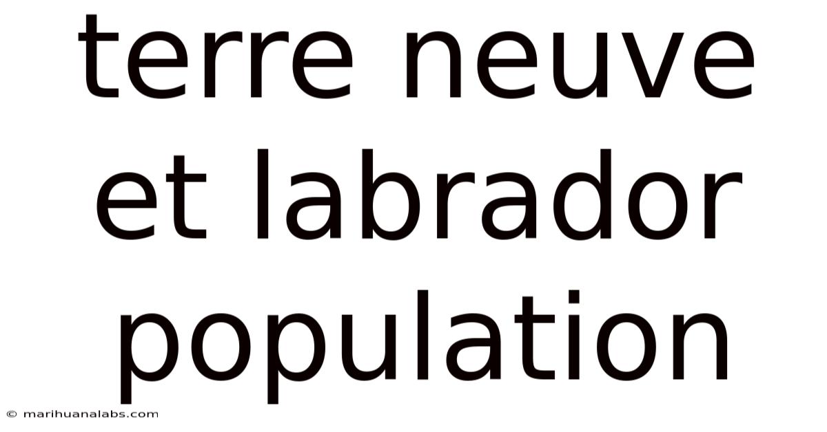 Terre Neuve Et Labrador Population