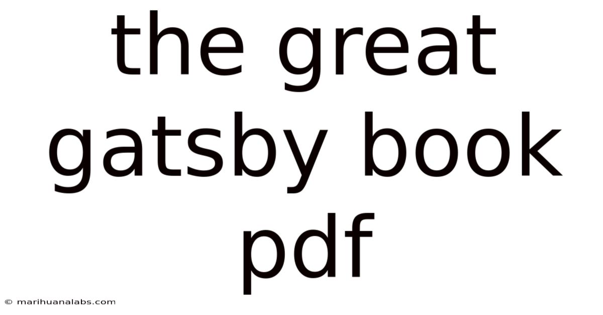 The Great Gatsby Book Pdf