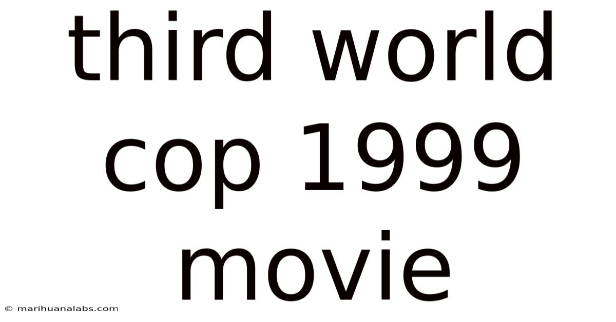 Third World Cop 1999 Movie