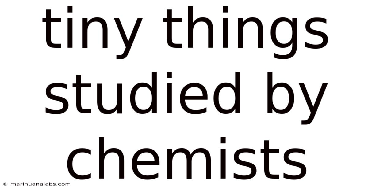 Tiny Things Studied By Chemists