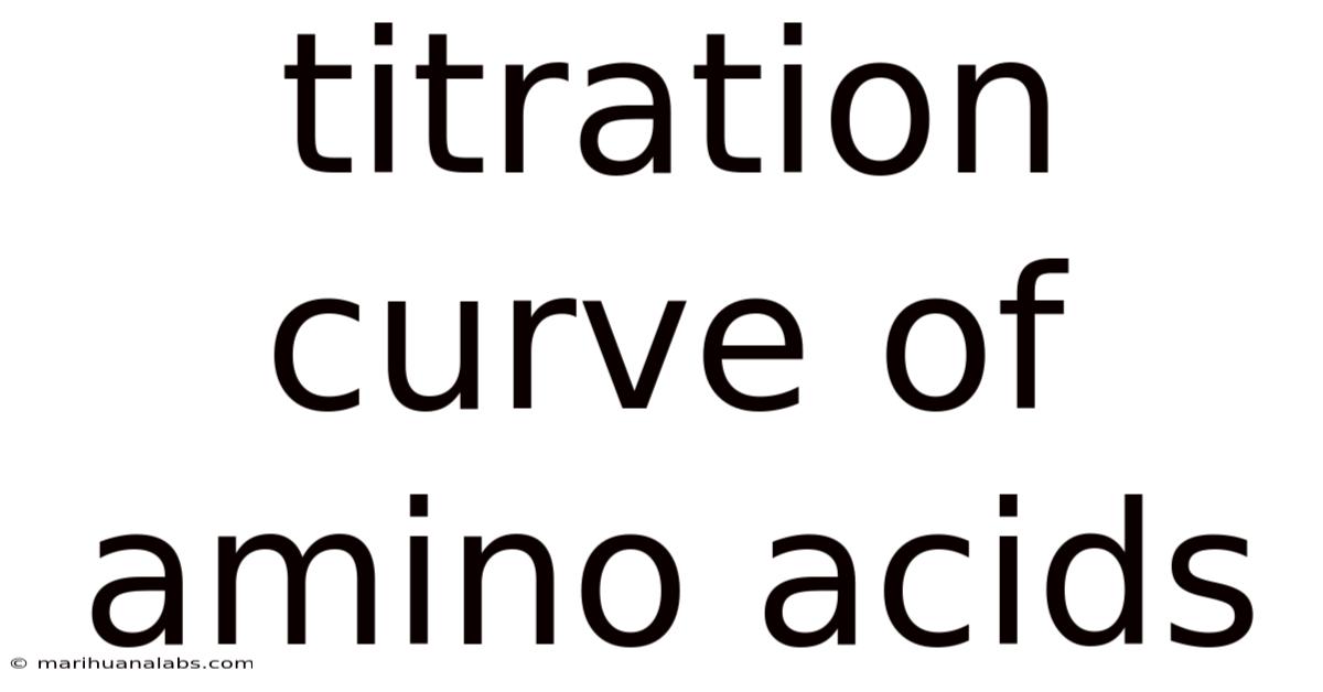Titration Curve Of Amino Acids
