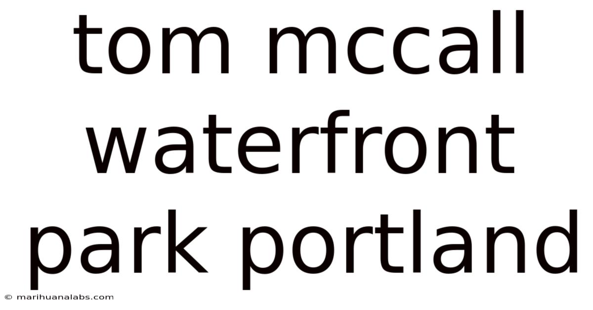 Tom Mccall Waterfront Park Portland