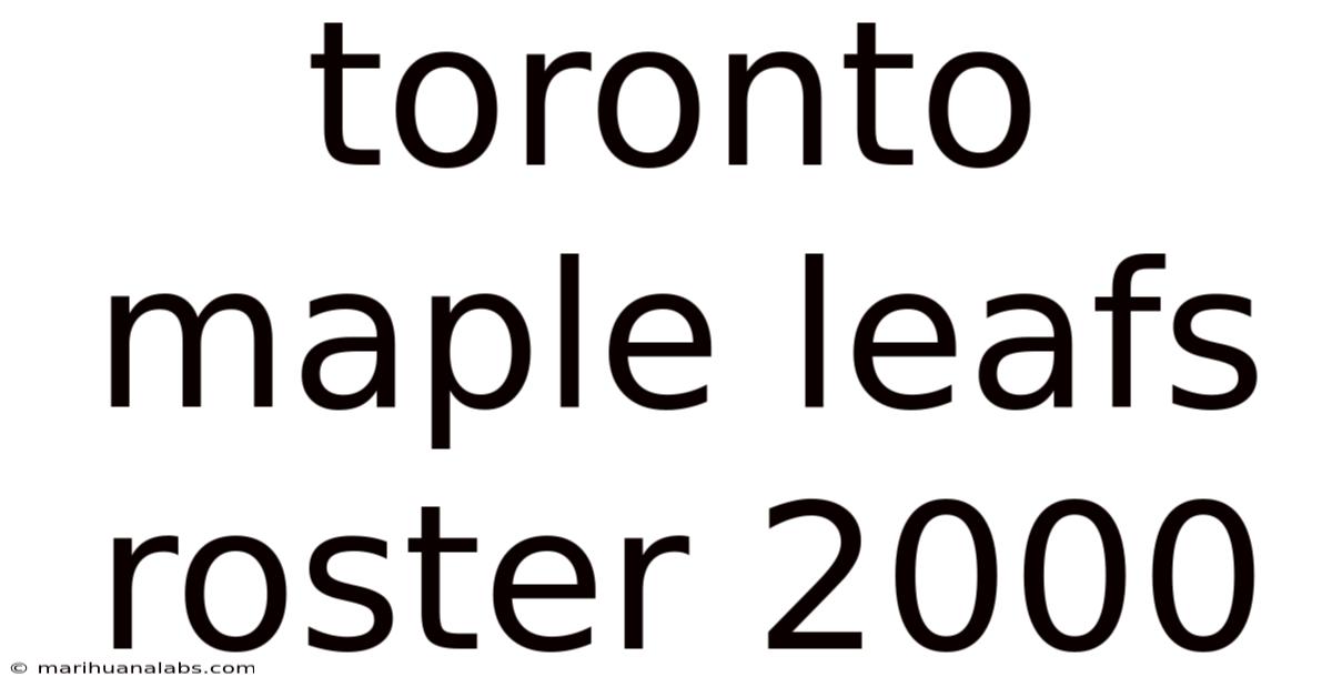 Toronto Maple Leafs Roster 2000