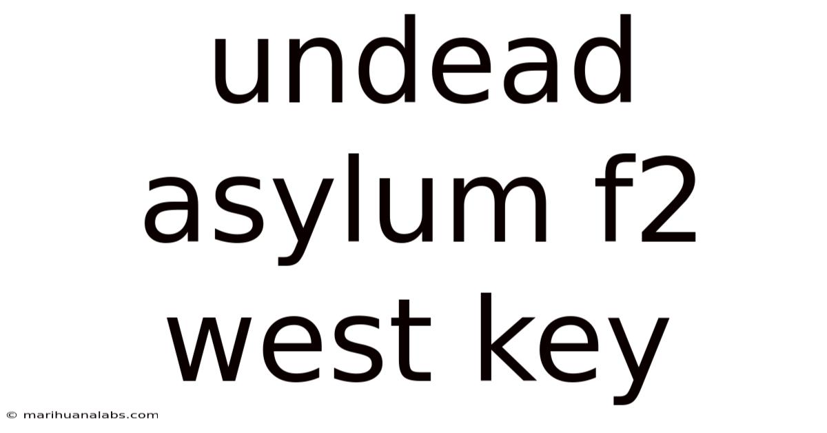 Undead Asylum F2 West Key