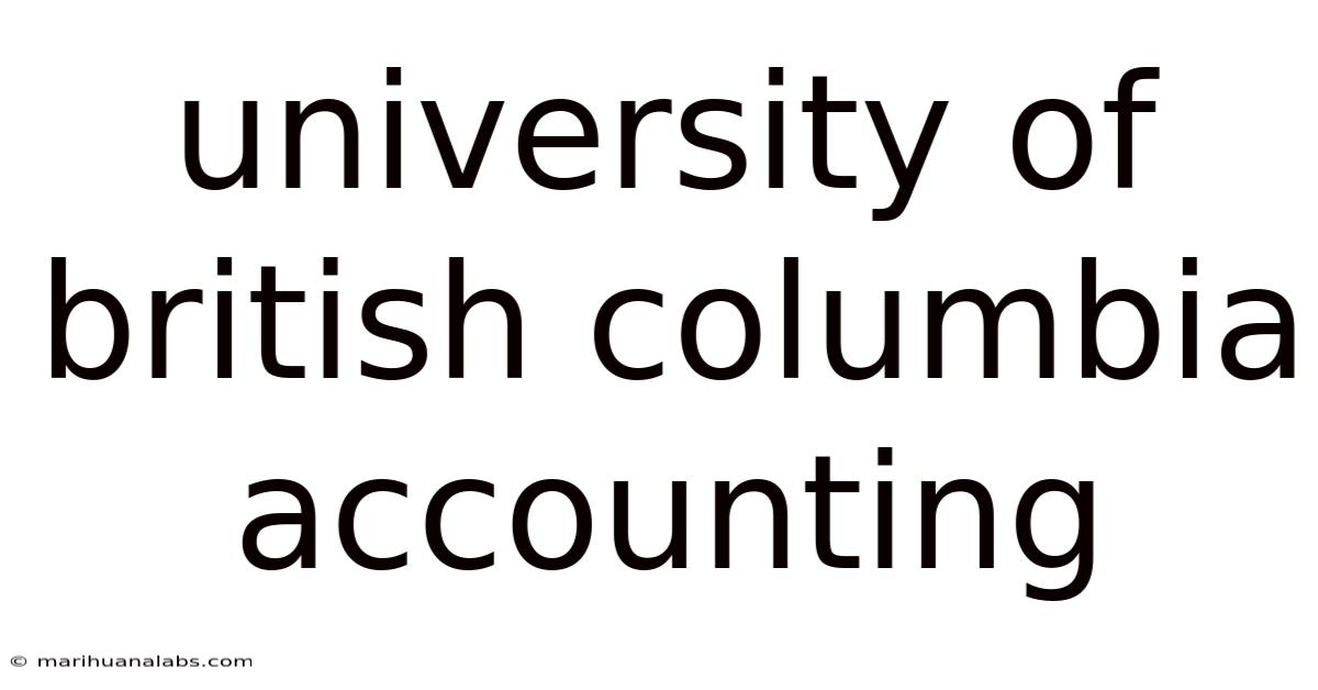 University Of British Columbia Accounting