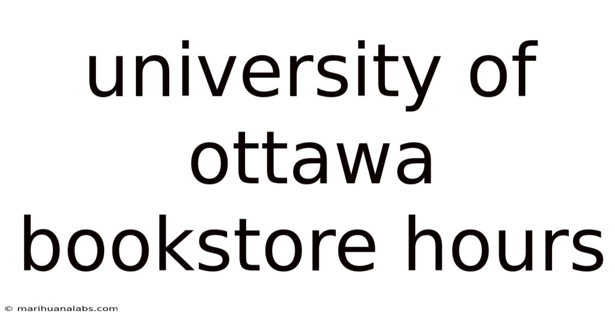 University Of Ottawa Bookstore Hours