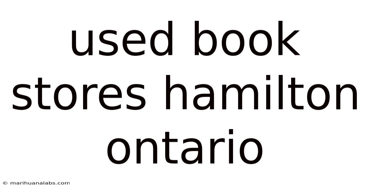 Used Book Stores Hamilton Ontario