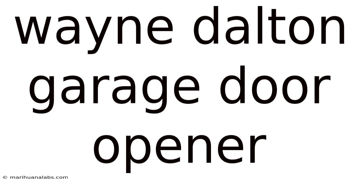 Wayne Dalton Garage Door Opener