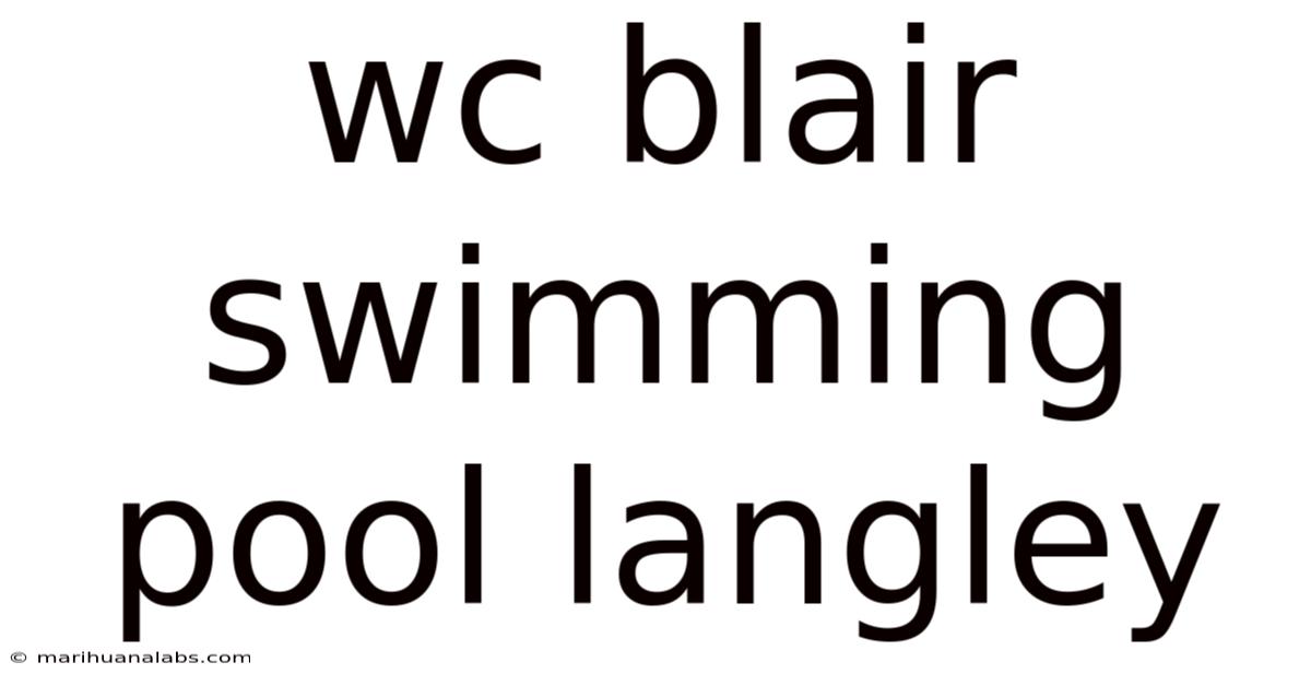 Wc Blair Swimming Pool Langley