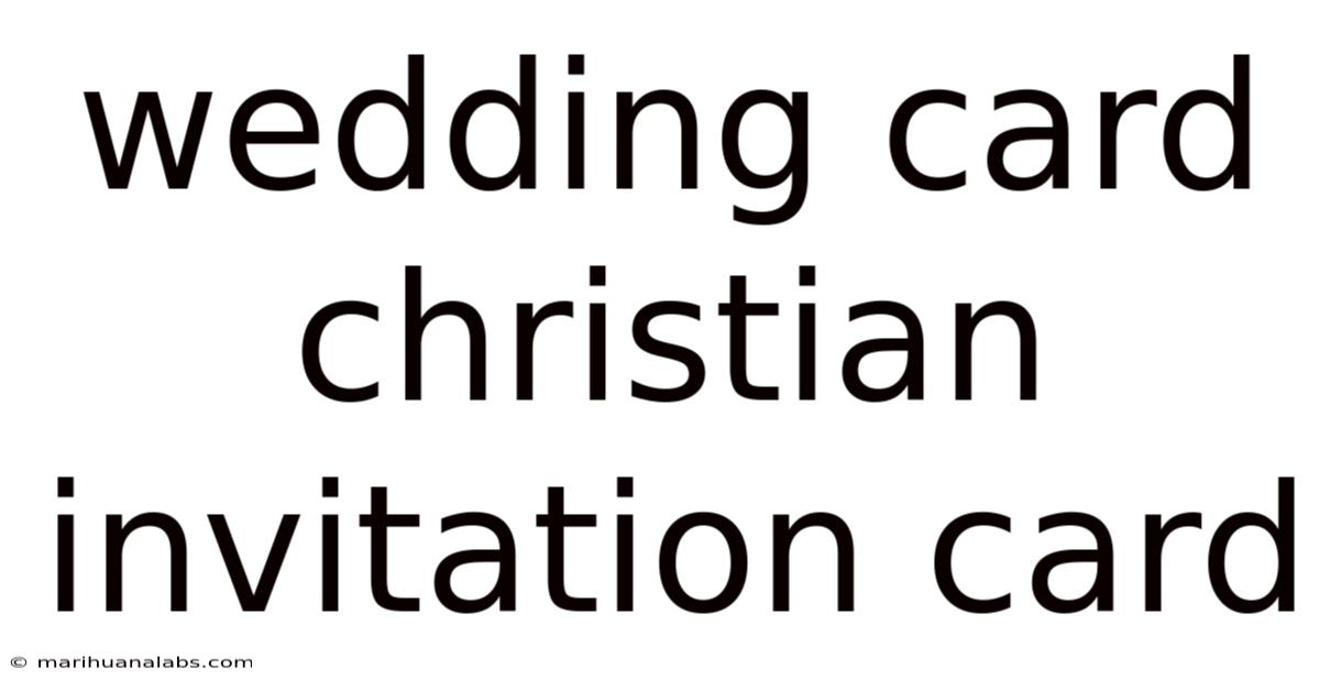 Wedding Card Christian Invitation Card