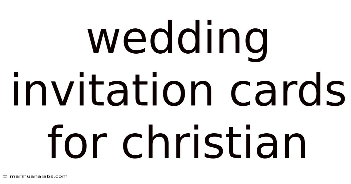 Wedding Invitation Cards For Christian