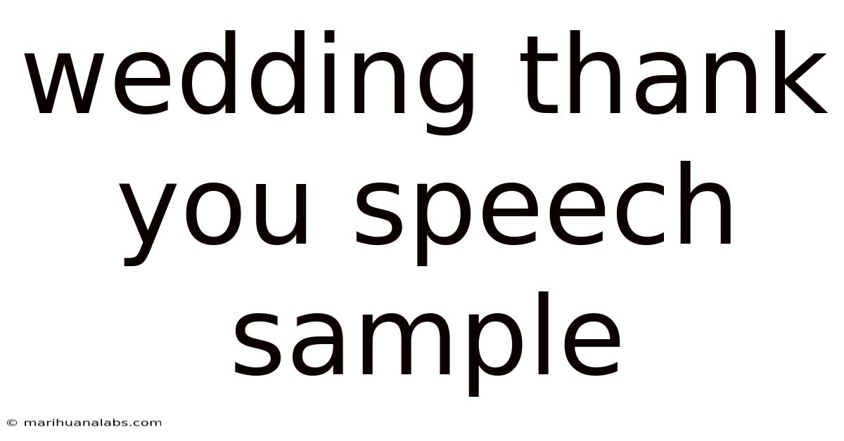 Wedding Thank You Speech Sample