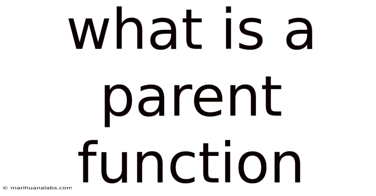 What Is A Parent Function