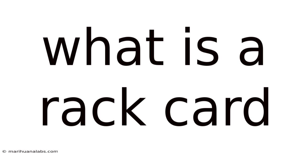 What Is A Rack Card