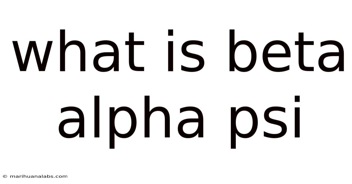 What Is Beta Alpha Psi