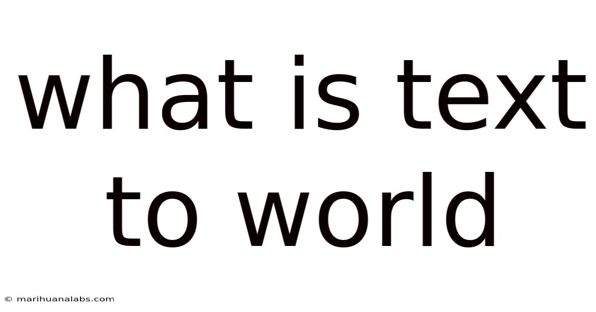 What Is Text To World
