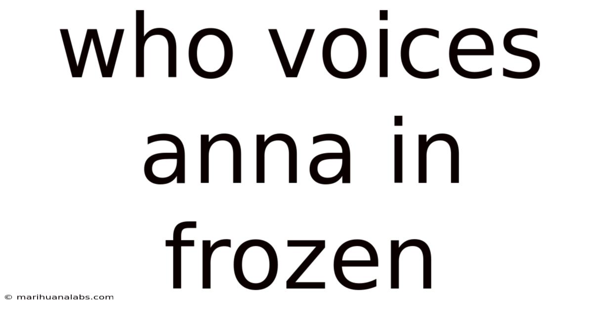 Who Voices Anna In Frozen