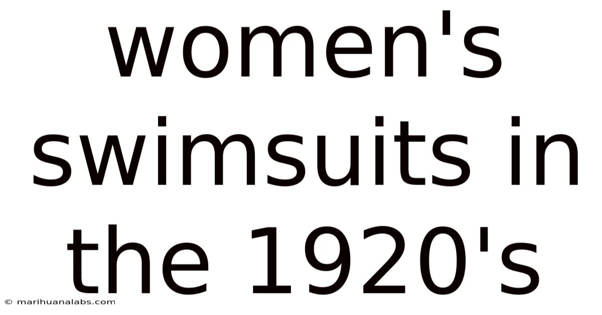Women's Swimsuits In The 1920's