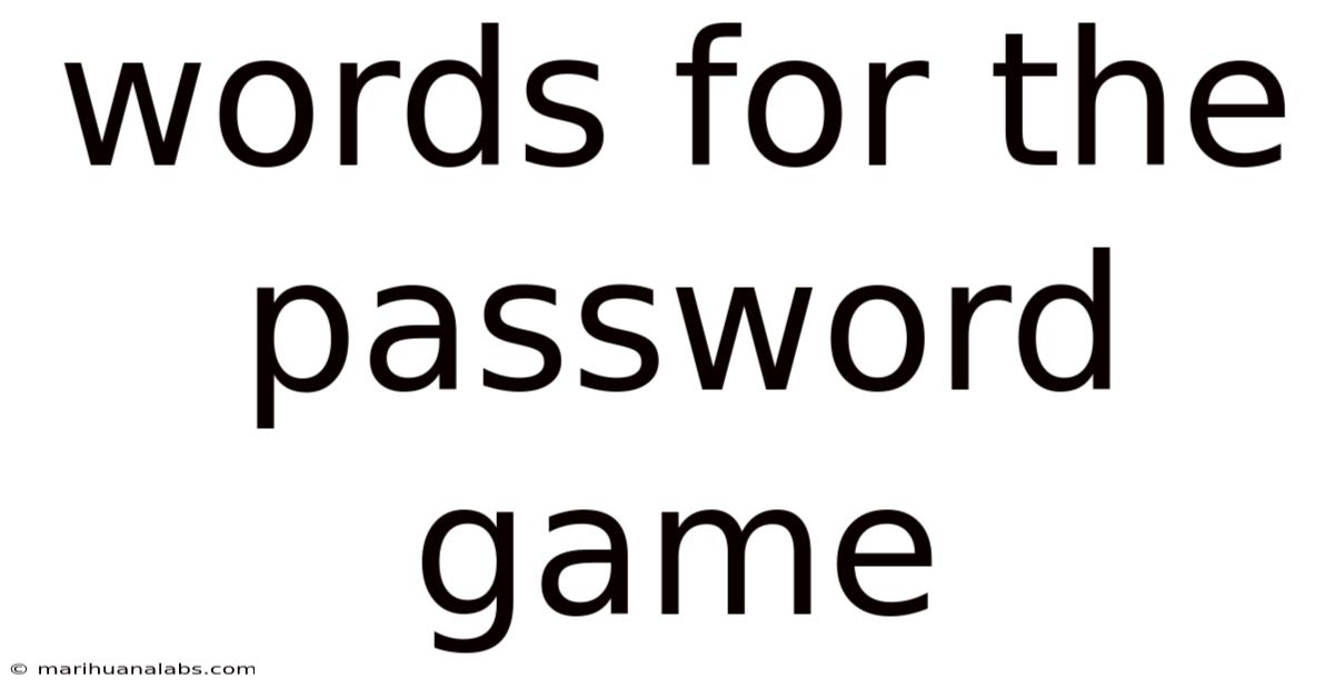 Words For The Password Game