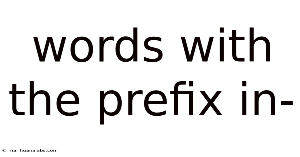 Words With The Prefix In-