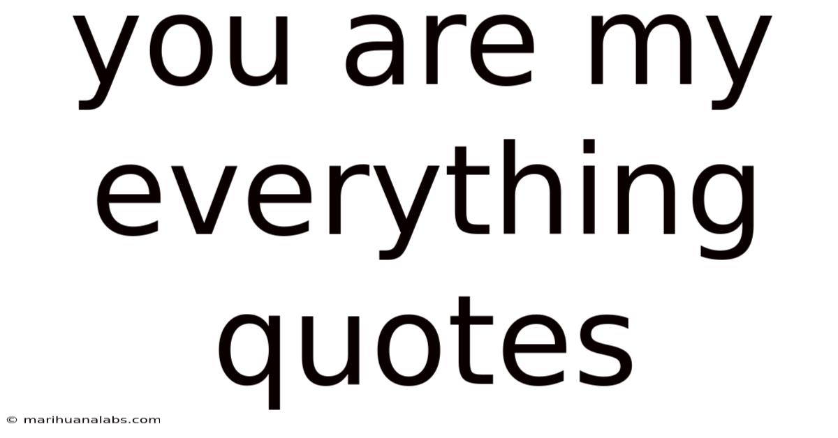 You Are My Everything Quotes