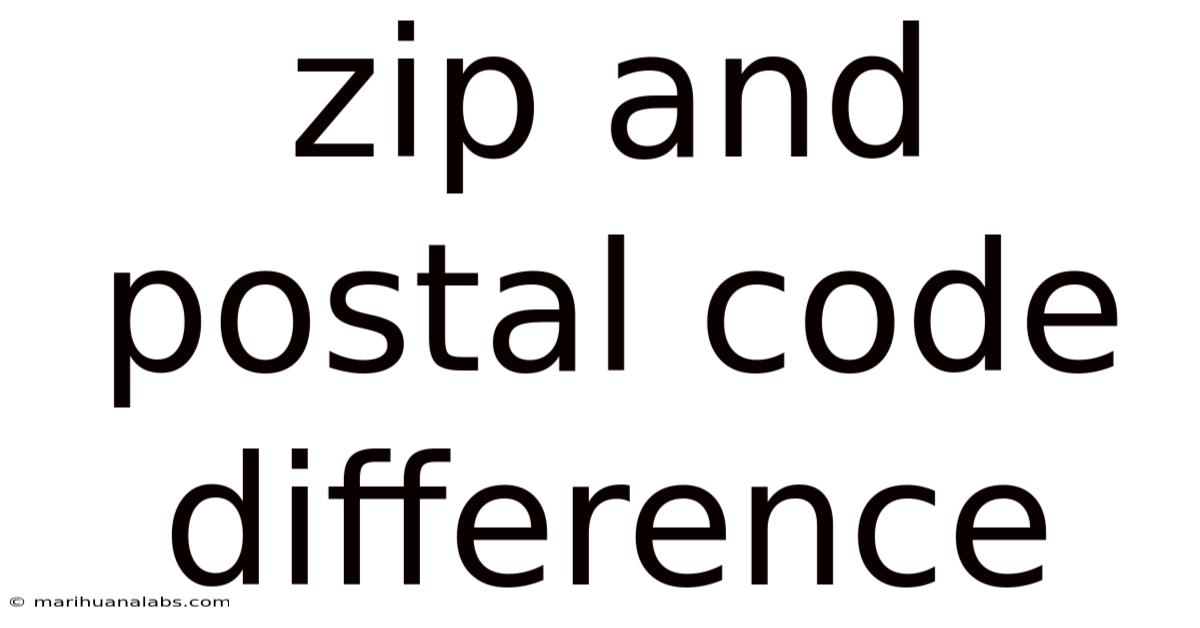 Zip And Postal Code Difference